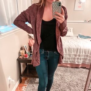 Purple cardigan